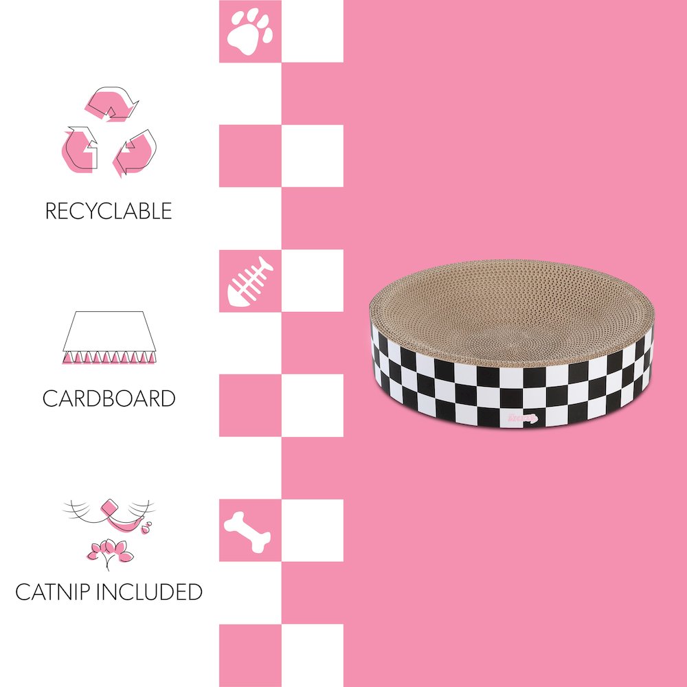Nelson Modern Cardboard Round Bowl Cat Scratcher with Catnip