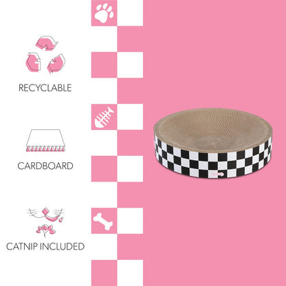 Nelson Modern Cardboard Round Bowl Cat Scratcher with Catnip