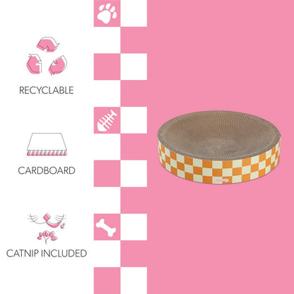 Nelson Modern Cardboard Round Bowl Cat Scratcher with Catnip