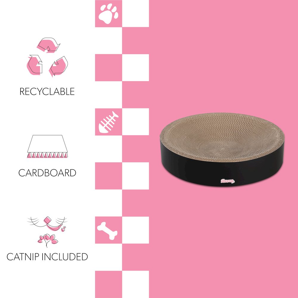 Nelson Modern Cardboard Round Bowl Cat Scratcher with Catnip