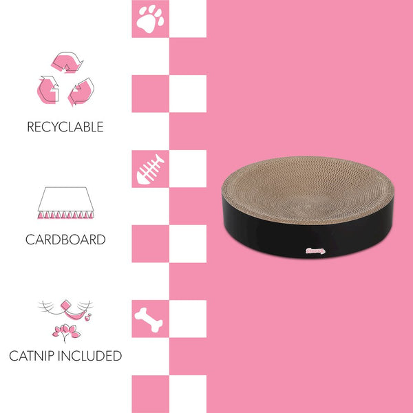 Nelson Modern Cardboard Round Bowl Cat Scratcher with Catnip