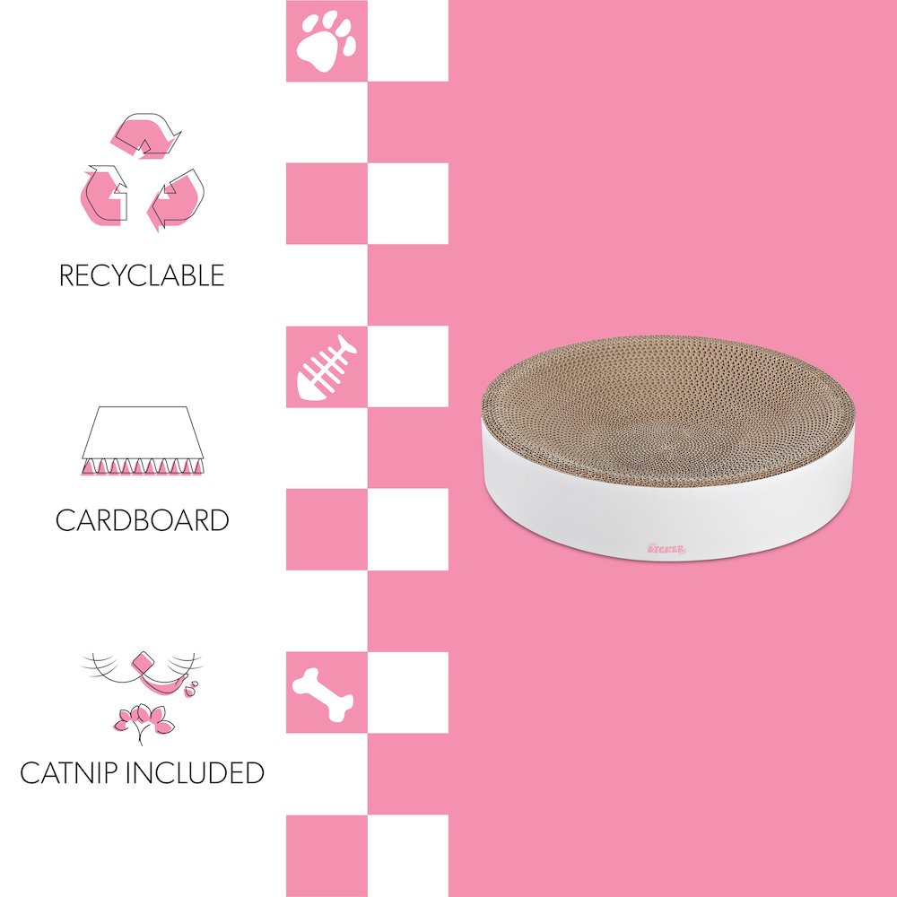 Nelson Modern Cardboard Round Bowl Cat Scratcher with Catnip