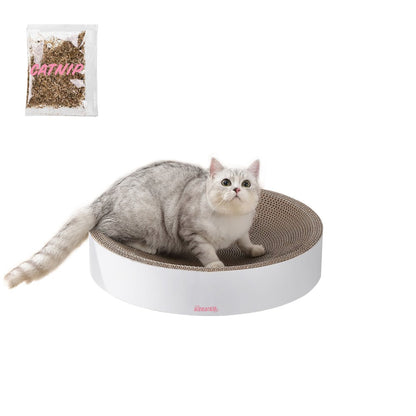 Nelson Modern Cardboard Round Bowl Cat Scratcher with Catnip