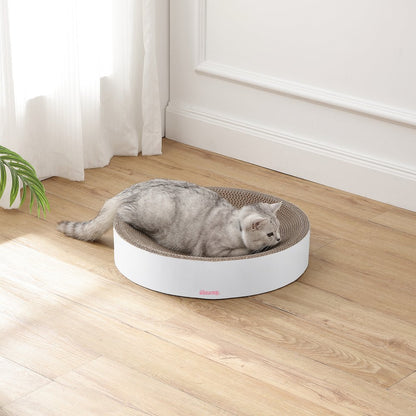 Nelson Modern Cardboard Round Bowl Cat Scratcher with Catnip