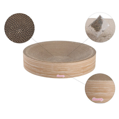 Nelson Modern Cardboard Round Bowl Cat Scratcher with Catnip