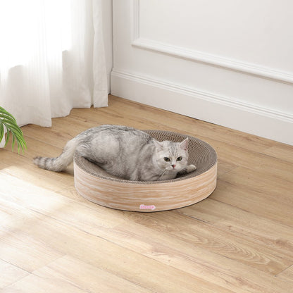 Nelson Modern Cardboard Round Bowl Cat Scratcher with Catnip