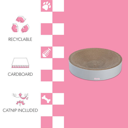 Nelson Modern Cardboard Round Bowl Cat Scratcher with Catnip