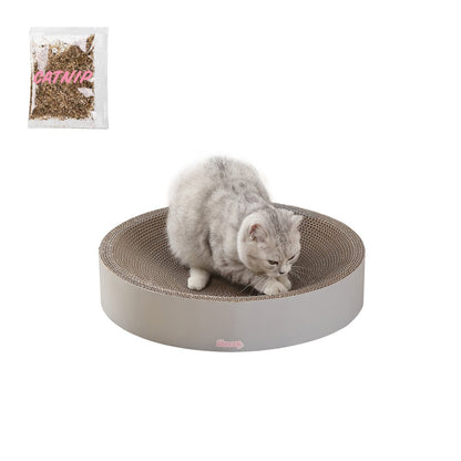 Nelson Modern Cardboard Round Bowl Cat Scratcher with Catnip