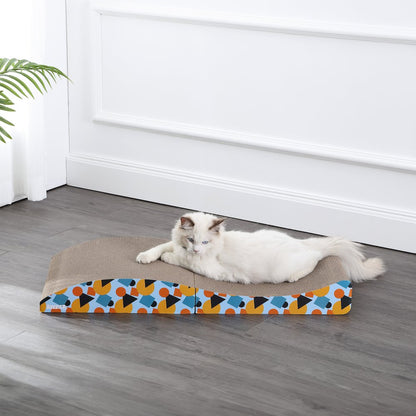 Eero Modern Cardboard Foldable Lounge Cat Scratcher With Catnip