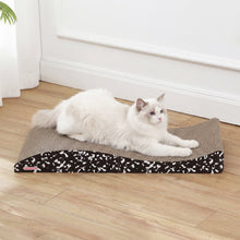 Eero Modern Cardboard Foldable Lounge Cat Scratcher with Catnip, Black/White