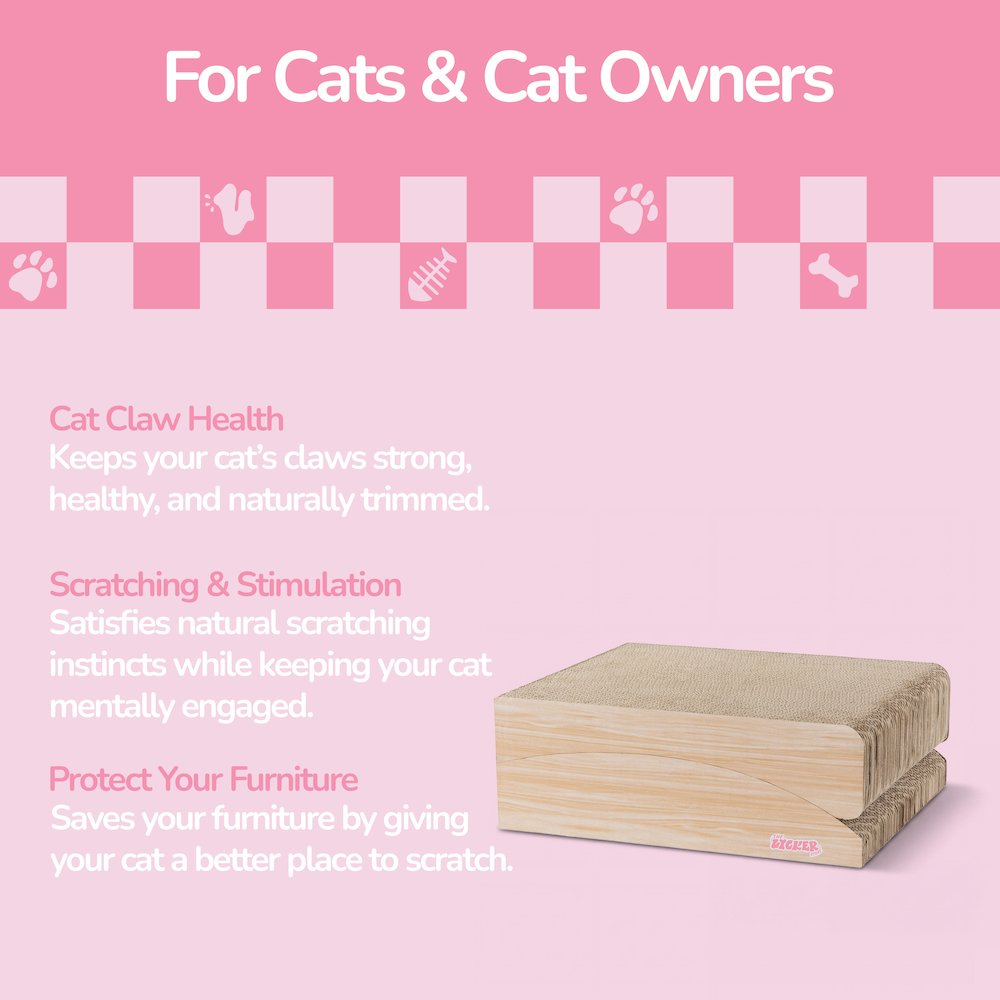 Eero Modern Cardboard Foldable Lounge Cat Scratcher with Catnip, Oak Wood Finish