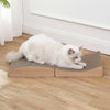 Eero Modern Cardboard Foldable Lounge Cat Scratcher with Catnip, Oak Wood Finish