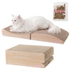 Eero Modern Cardboard Foldable Lounge Cat Scratcher with Catnip, Oak Wood Finish