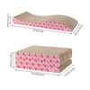 Eero Modern Cardboard Foldable Lounge Cat Scratcher with Catnip, Pink