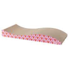 Eero Modern Cardboard Foldable Lounge Cat Scratcher with Catnip, Pink