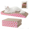Eero Modern Cardboard Foldable Lounge Cat Scratcher with Catnip, Pink