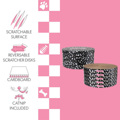 Kate Cat Scratcher Pad In Box with Catnip, Composition Black/White (5-Pack)