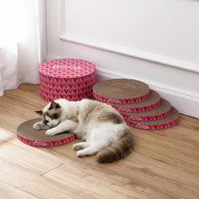 Kate Cardboard Cat Scratcher Pad In Box with Catnip, Hearty Pink/Red (5-Pack)