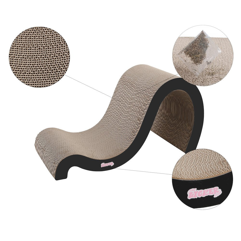 Kona Modern Cardboard Double-Sided Wave Cat Scratcher with Catnip