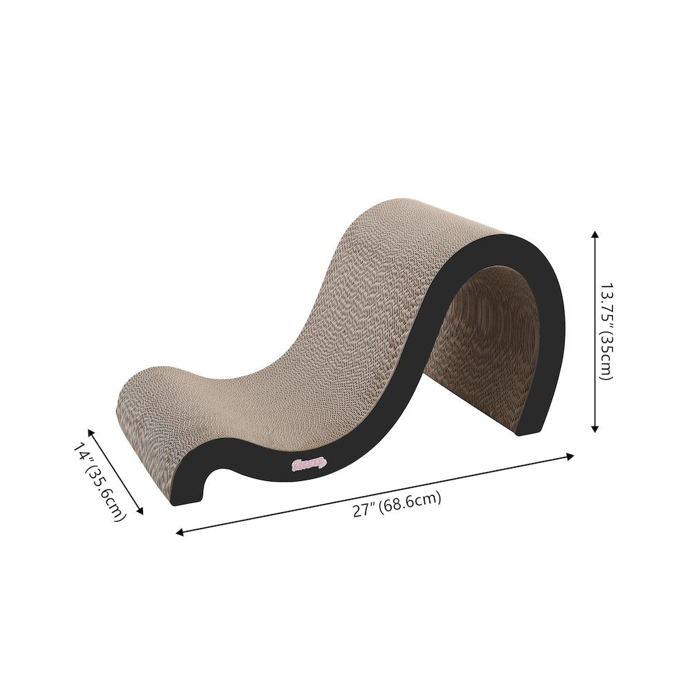Kona Modern Cardboard Double-Sided Wave Cat Scratcher with Catnip