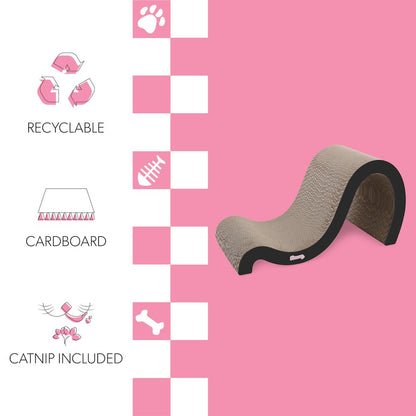Kona Modern Cardboard Double-Sided Wave Cat Scratcher with Catnip