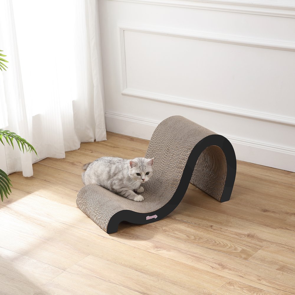 Kona Modern Cardboard Double-Sided Wave Cat Scratcher with Catnip