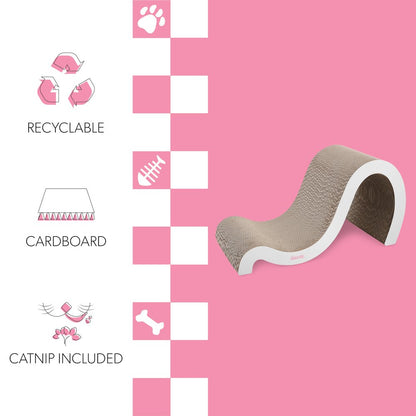 Kona Modern Cardboard Double-Sided Wave Cat Scratcher with Catnip