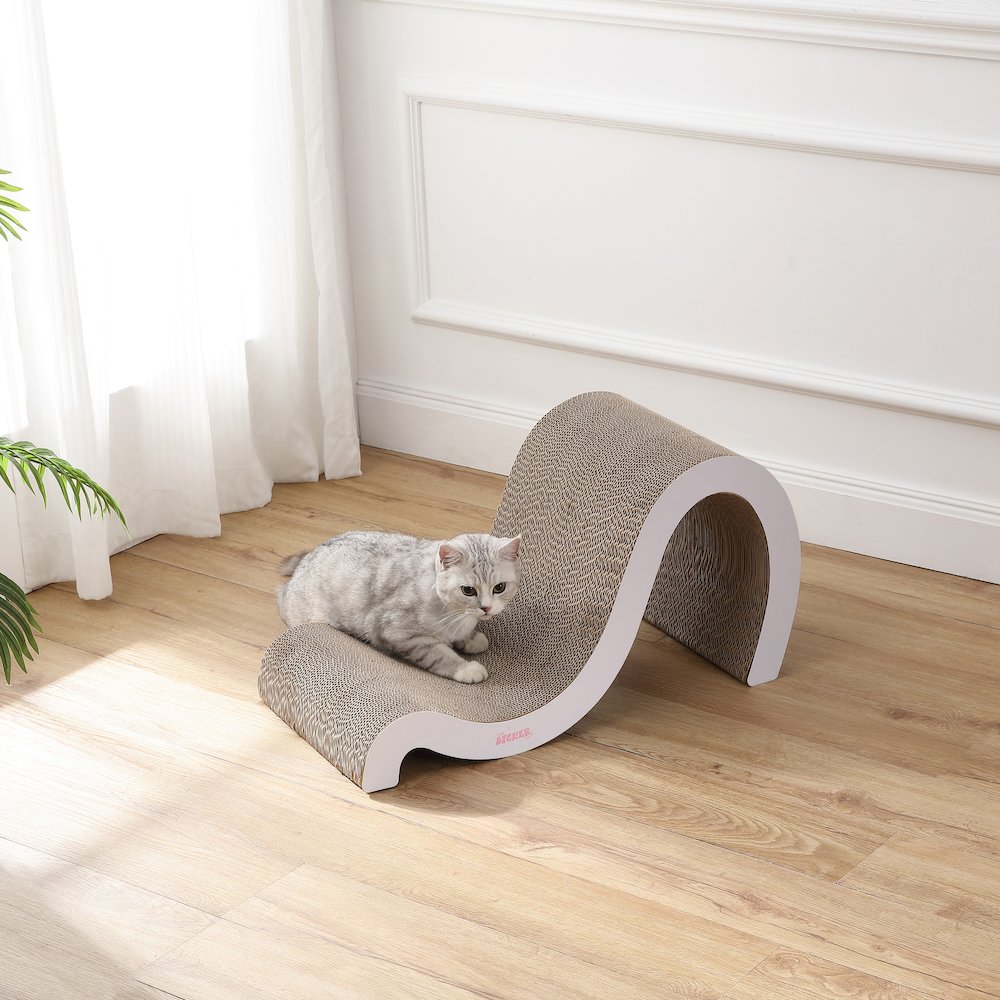 Kona Modern Cardboard Double-Sided Wave Cat Scratcher with Catnip