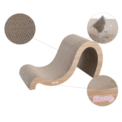 Kona Modern Cardboard Double-Sided Wave Cat Scratcher with Catnip