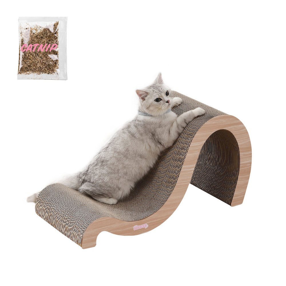 Kona Modern Cardboard Double-Sided Wave Cat Scratcher with Catnip