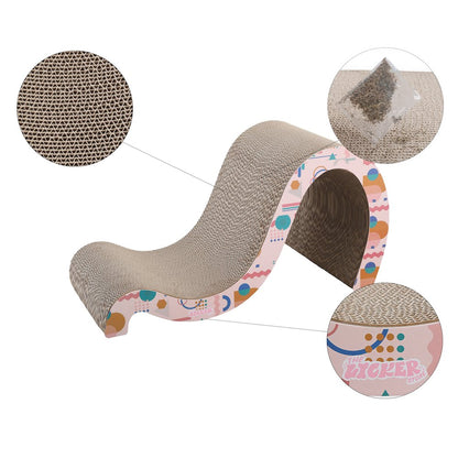 Kona Modern Cardboard Double-Sided Wave Cat Scratcher with Catnip