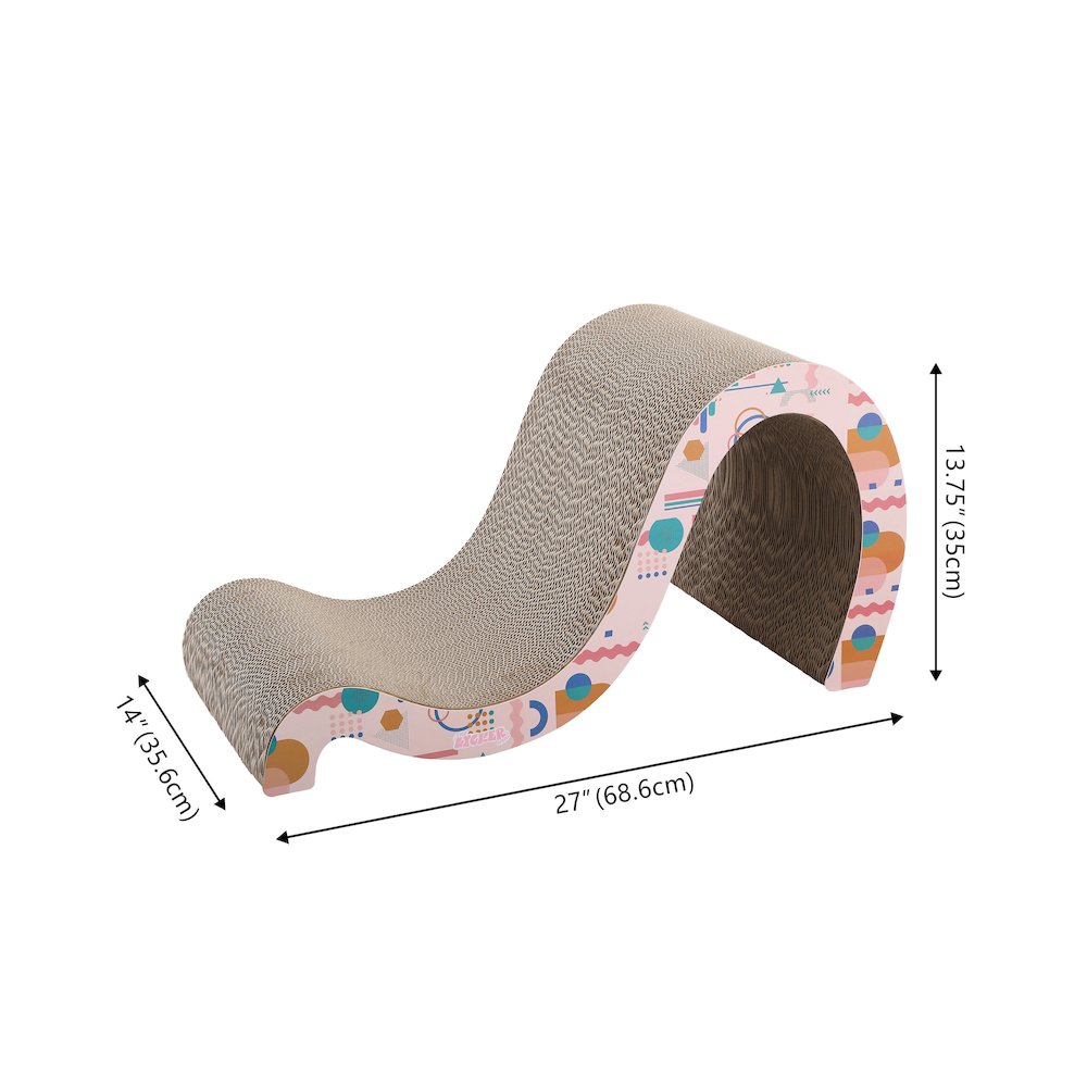 Kona Modern Cardboard Double-Sided Wave Cat Scratcher with Catnip