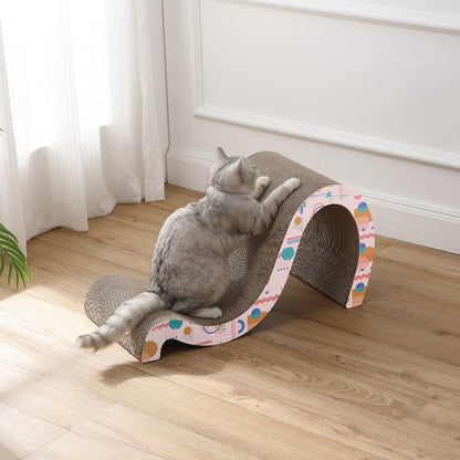 Kona Modern Cardboard Double-Sided Wave Cat Scratcher with Catnip
