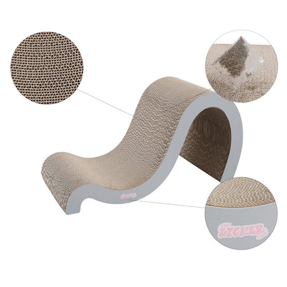Kona Modern Cardboard Double-Sided Wave Cat Scratcher with Catnip