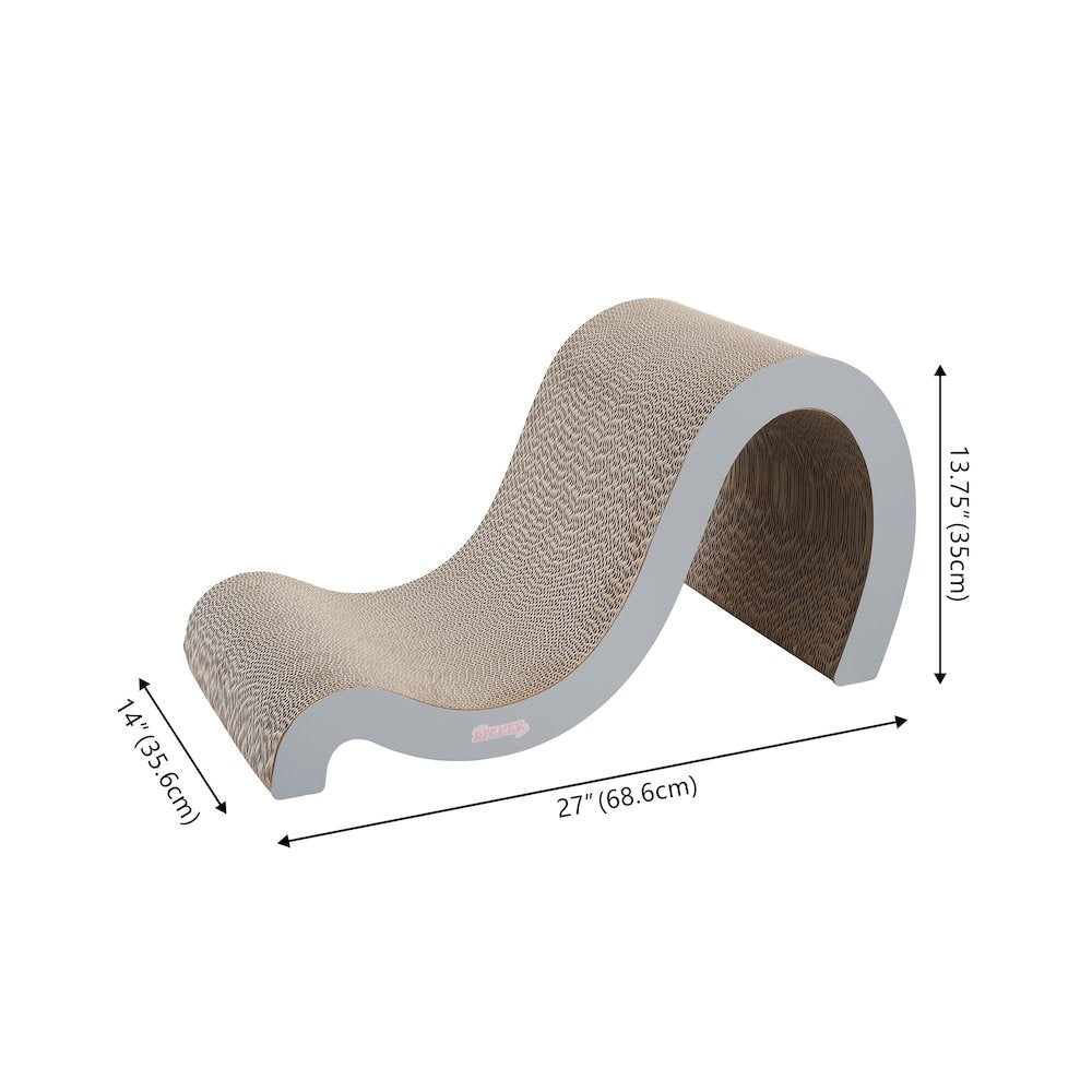 Kona Modern Cardboard Double-Sided Wave Cat Scratcher with Catnip