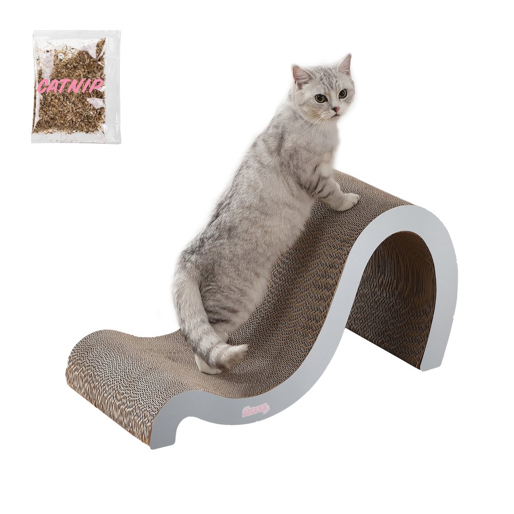 Kona Modern Cardboard Double-Sided Wave Cat Scratcher with Catnip