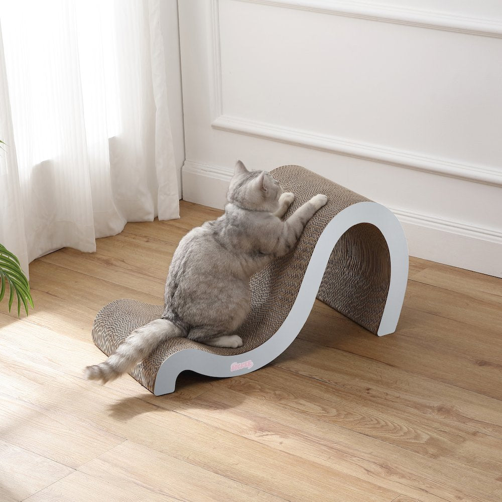 Kona Modern Cardboard Double-Sided Wave Cat Scratcher with Catnip