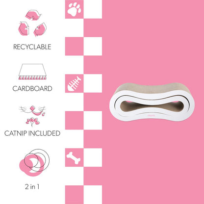 Suvi Modern Cardboard Infinity 2-in-1 Lounge Bed Cat Scratcher with Catnip