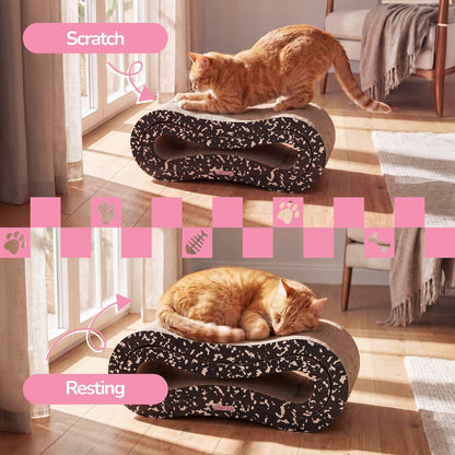 Suvi Infinity 2-in-1 Lounge Bed Scratcher with Catnip, Composition Notebook