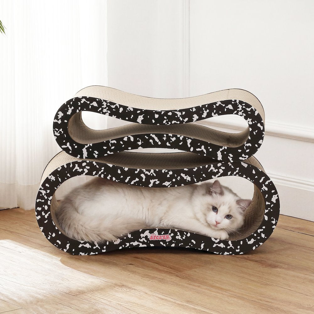 Suvi Infinity 2-in-1 Lounge Bed Scratcher with Catnip, Composition Notebook