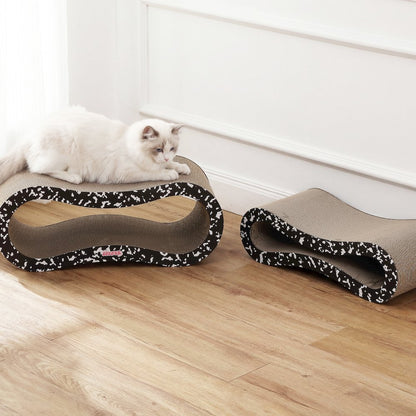 Suvi Infinity 2-in-1 Lounge Bed Scratcher with Catnip, Composition Notebook