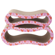 Suvi Cardboard Infinity 2-in-1 Lounge Bed Cat Scratcher with Catnip, Hearts