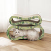 Suvi Modern Cardboard Infinity 2-in-1 Lounge Bed Cat Scratcher with Catnip, Leaf