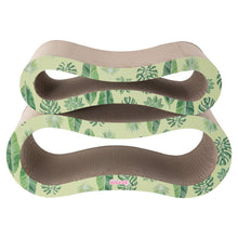 Suvi Modern Cardboard Infinity 2-in-1 Lounge Bed Cat Scratcher with Catnip, Leaf