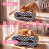 Suvi Cardboard Infinity 2-in-1 Lounge Scratcher with Catnip, Navy/Blue Checker
