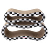 Suvi Cardboard Infinity 2-in-1 Lounge Scratcher with Catnip, Black/White Checker