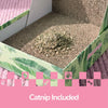 Oliver 23.8" L-Shaped Vertical Cardboard Cat Scratcher, Green Leaf