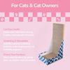 Oliver 23.8" L-Shaped Vertical Cardboard Cat Scratcher, Navy Checker