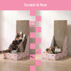 Oliver 23.8" L-Shaped Vertical Cardboard Cat Scratcher, Confetti Pink