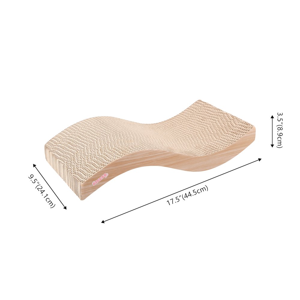 Atlas 17.5" Wave Reversible Cardboard Cat Scratcher, Honey Oat (2 Pack)